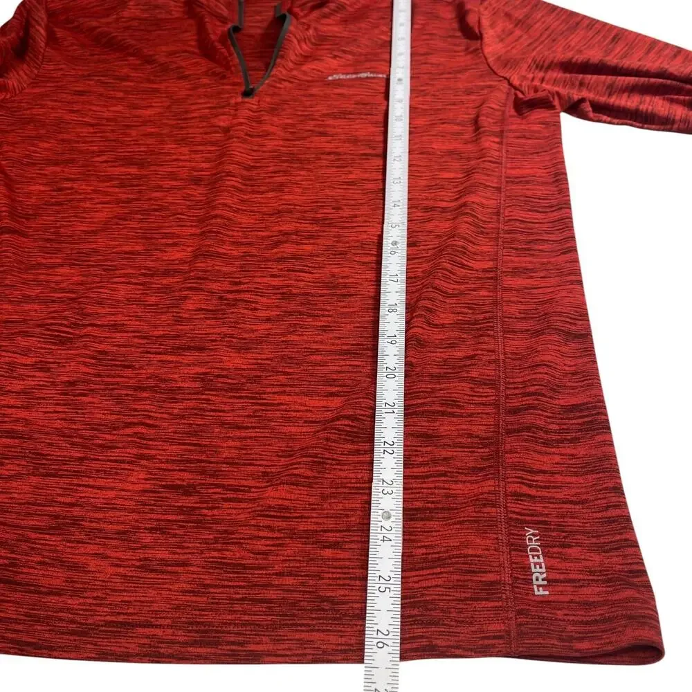 Eddie Bauer Mens Quarter Zip Pullover Red Heather Size M Active - Picture 5 of 6